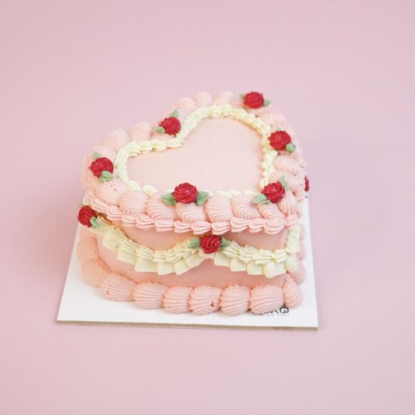 Vintage Rose Heart Shape