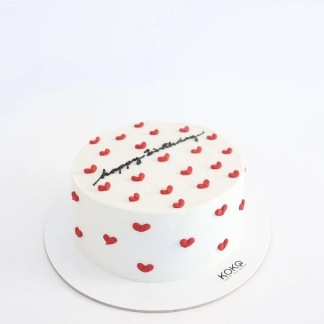 White Base with Mini Red Hearts